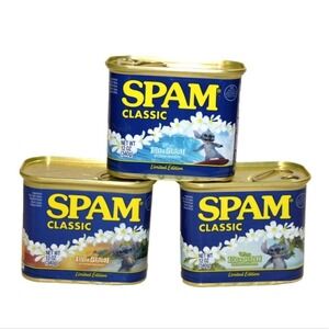 Spam Classic Limited Edition Lilo Stitch Cans 3 Pack Collectible Hawaiian Theme